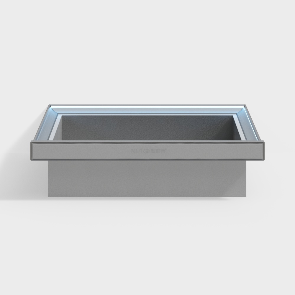 Nesco light leather panel three-sided light source leather basket (Hermès gray leather ice blue light)