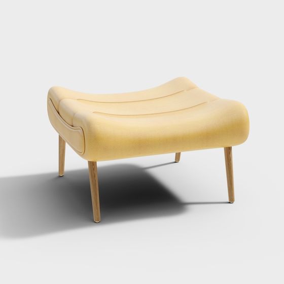 Streamlined Yellow Chair 3D model