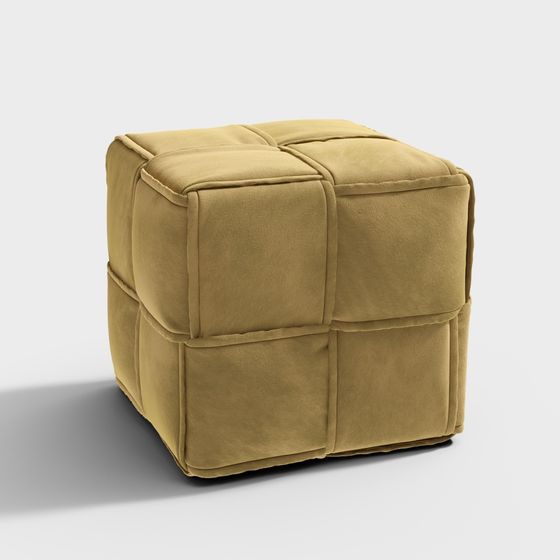 Stylish Cube Stool 3D model for Modern Interiors