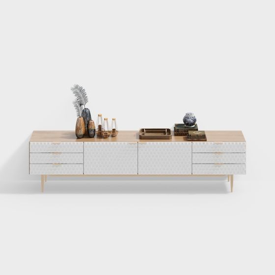 Elegant Minimalist TV Cabinet 3D model
