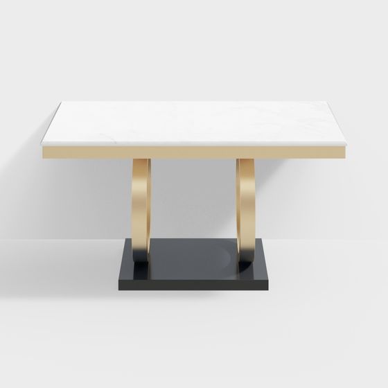 Elegant Marble and Gold Table 3D model