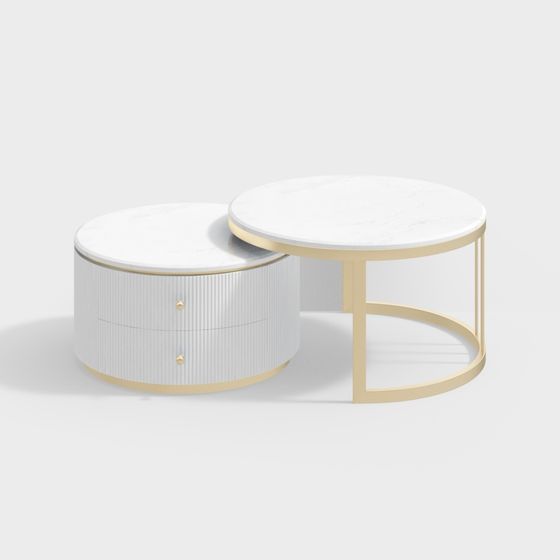 Elegant Round Table Set 3D model