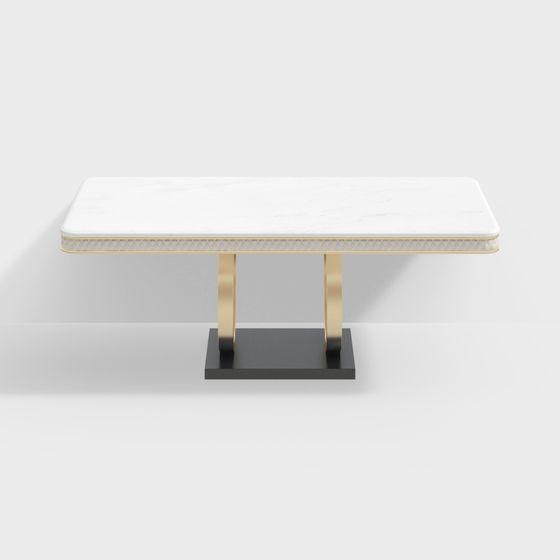 Elegant Marble Coffee Table 3D model for Modern Interiors
