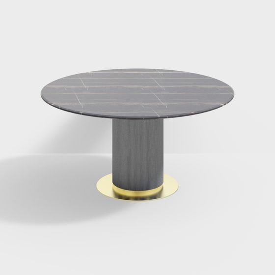 Elegant Low-Poly Round Table 3D model