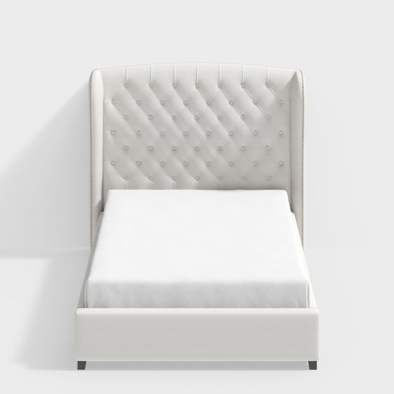 Stylish Low Polygon Bed 3D model for Modern Interiors