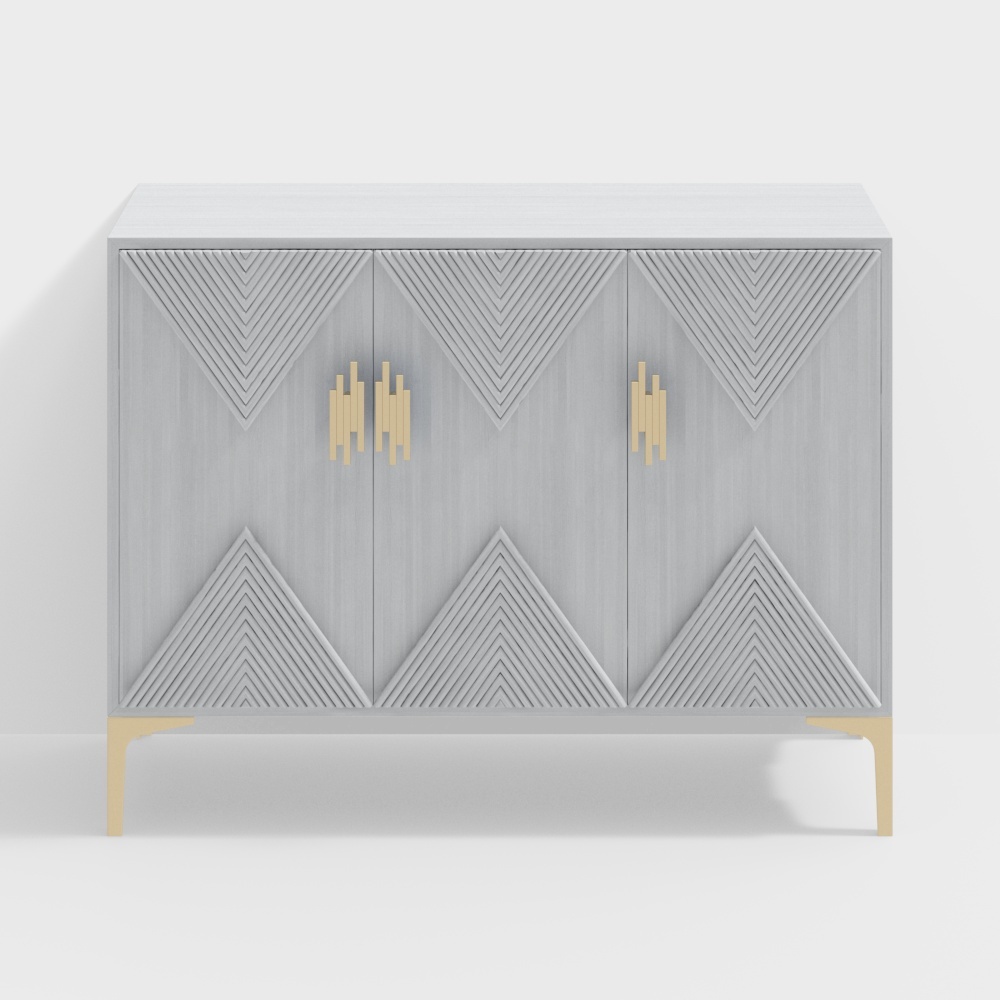 Wood veneer painted metal three-door cabinet-BSFG863-Sicily