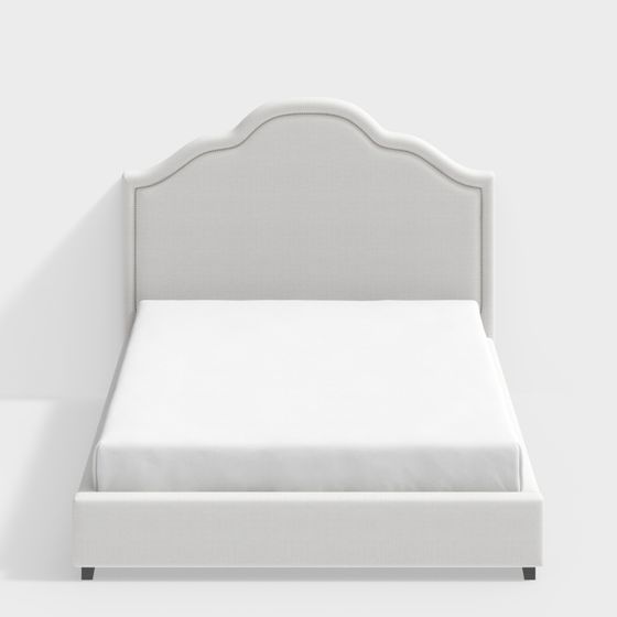 Elegant Low-Poly Bed Frame 3D model