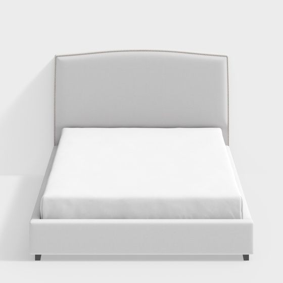 Stylish Low-Polygon Bed Frame 3D Model for Modern Interiors