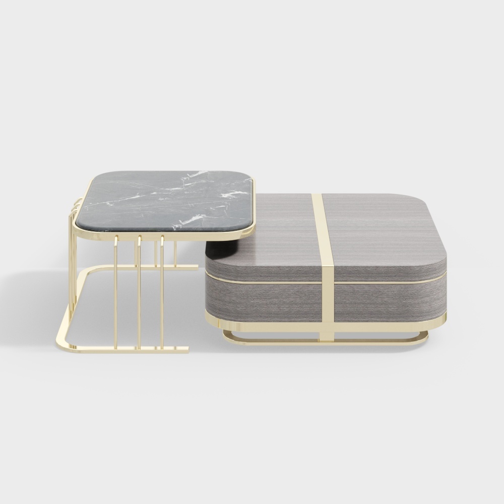 Marble wood-printed combination coffee table-BSGB1566A-House of Light