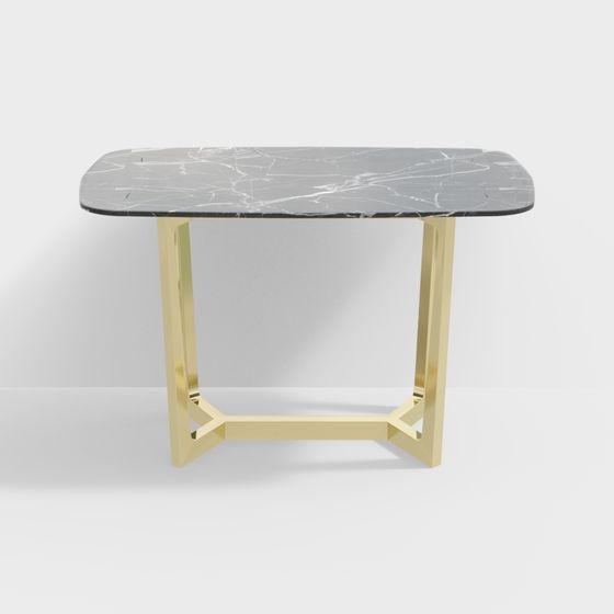 Stylish Marble Table 3D Model for Various Spaces