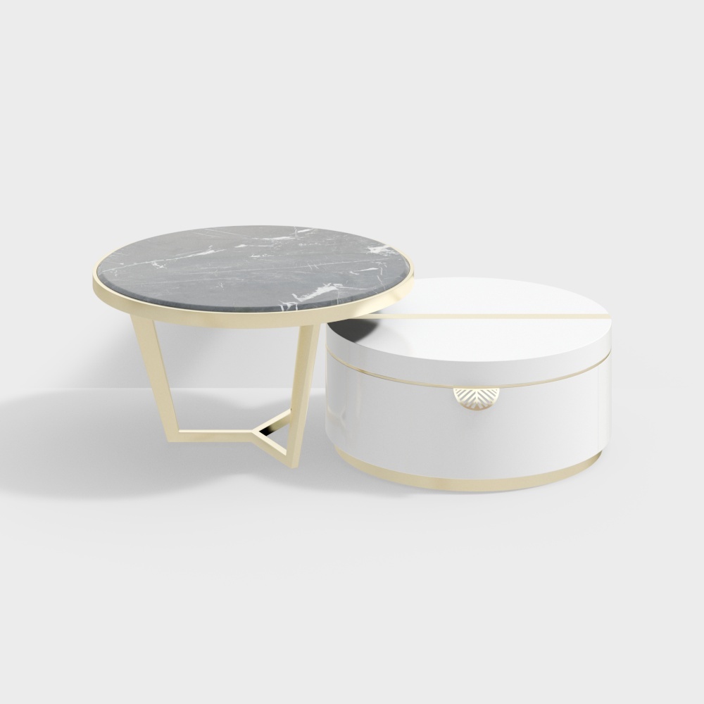 0.9m Marble s0.8m Paint Combination Coffee Table -BSGBCJ001A-Light House