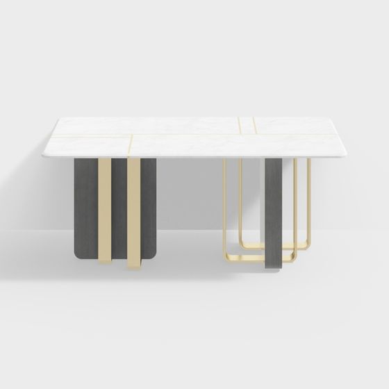 Urban Minimalist Dining Table 3D model for Creative Spaces