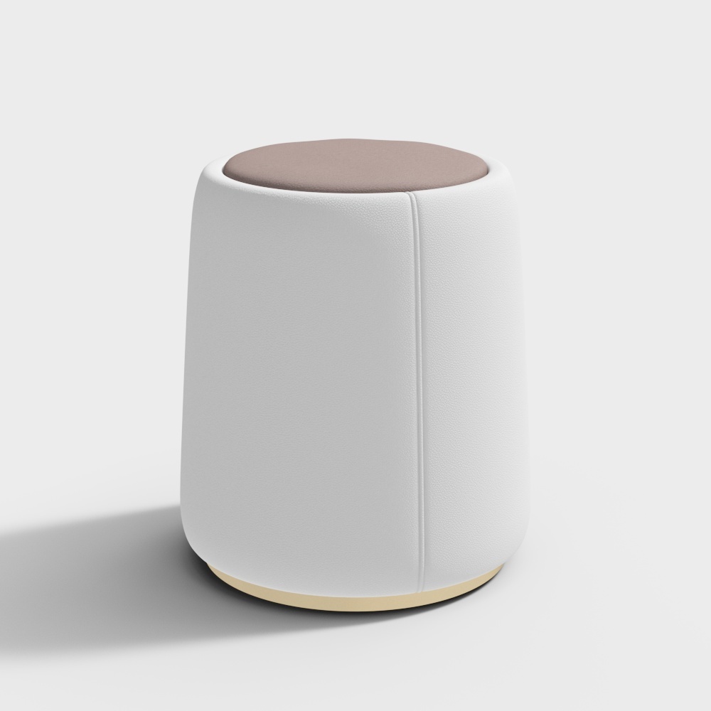 Smooth Round Stool 3D model for Modern Interiors