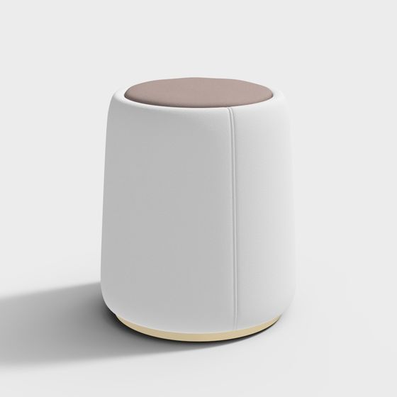 Smooth Round Stool 3D model for Modern Interiors