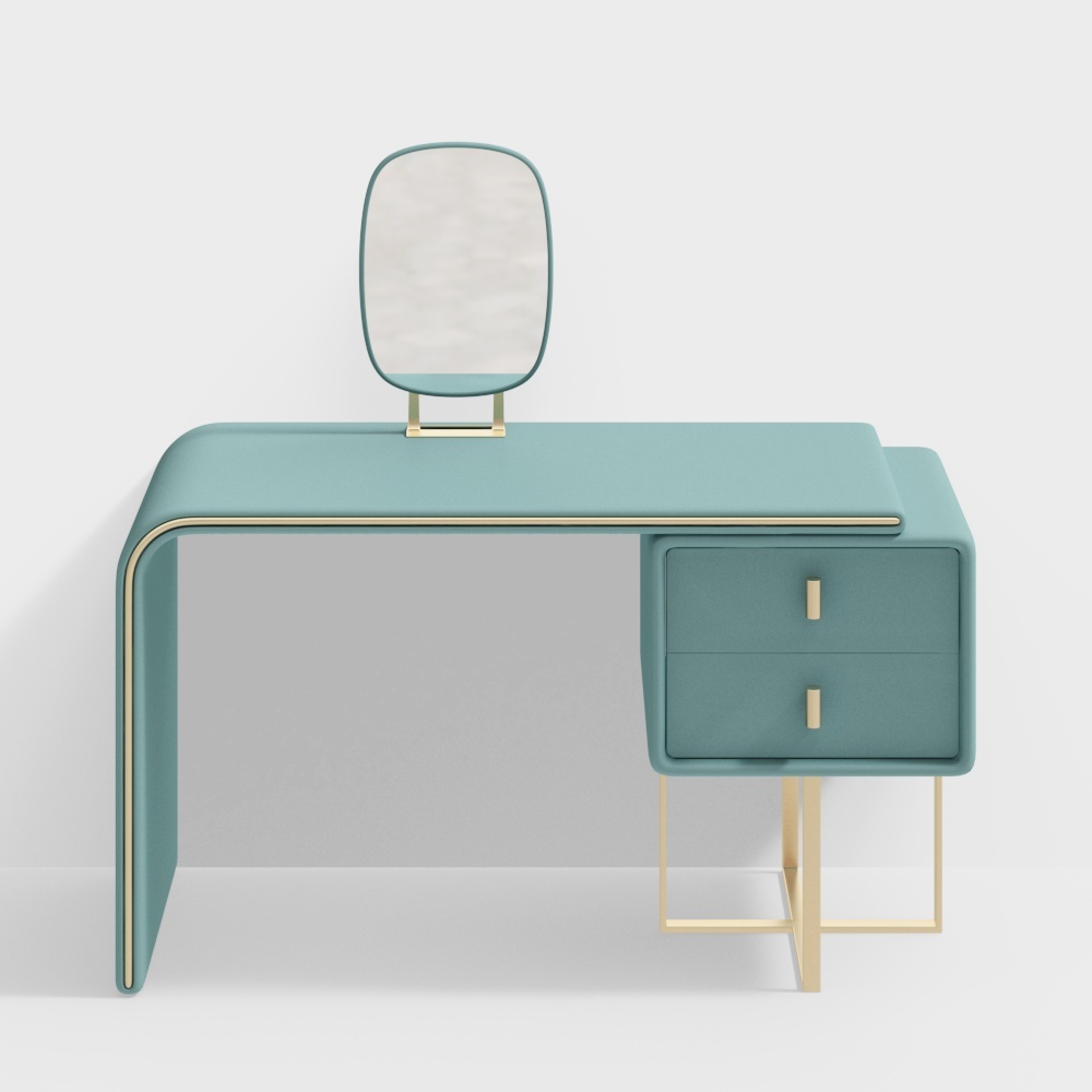 1,2 m Leder Metall Schminktisch-BSGZH06#