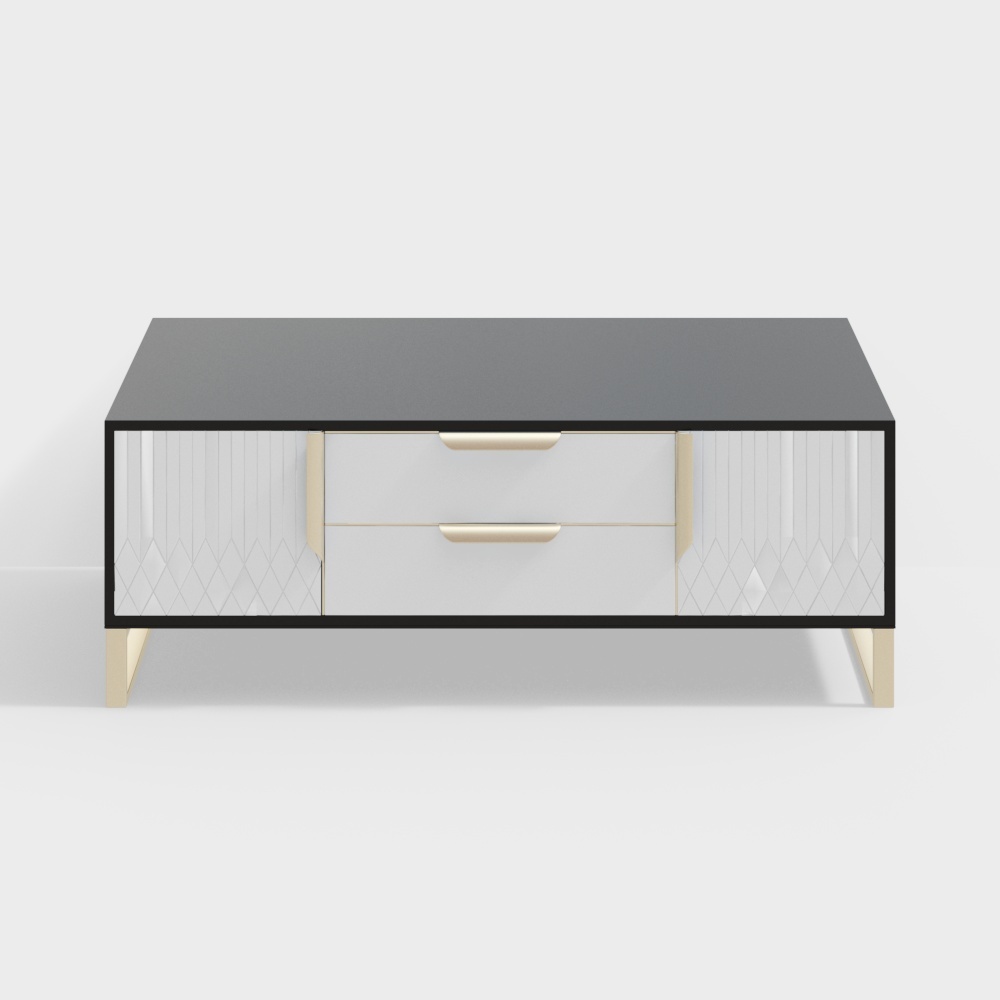 1.35m glass metallic paint coffee table-BSGB013A-Light House