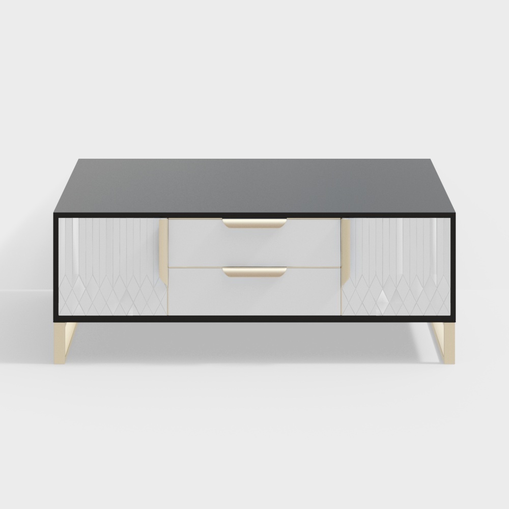 1.3m glass metallic paint coffee table-BSGB013A-Light House