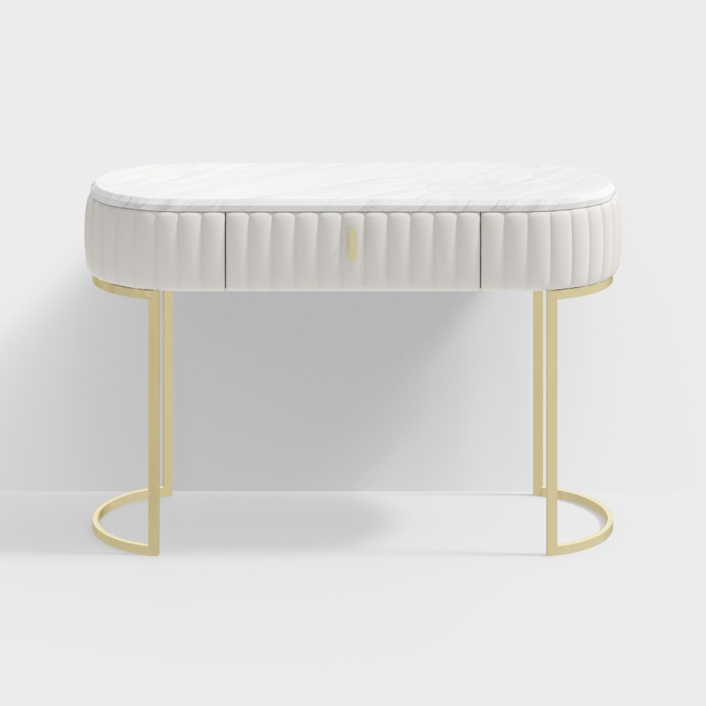 Mesa de tocador de mármol y cuero de 1,2m-BSGZBS062-