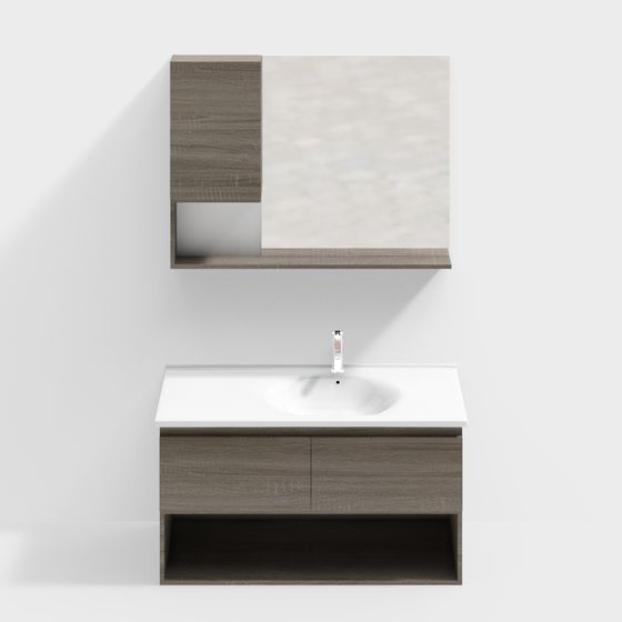 Modern Minimalist Bathroom Cabinet 3D model