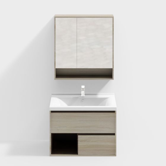 Modern Minimalist Bathroom Cabinet 3D model