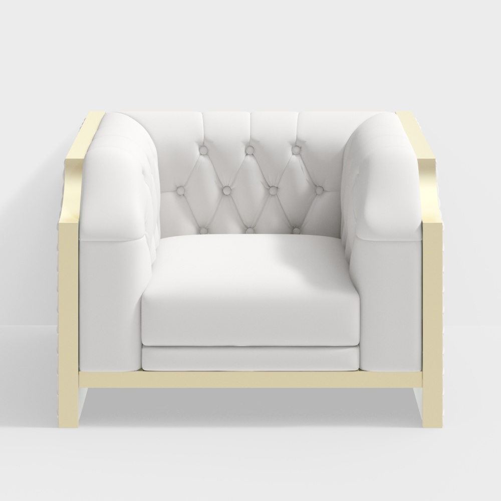 Leather metal single-seat sofa - BSGS-RM - House of Light