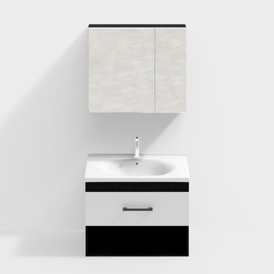 Modern Minimalist Bathroom Cabinet 3D model