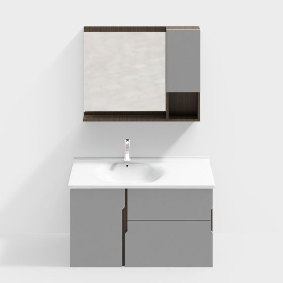 Modern Minimalist Bathroom Cabinet 3D model