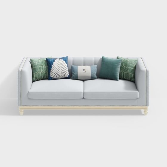 Elegant Low-Poly 3D Sofa Model