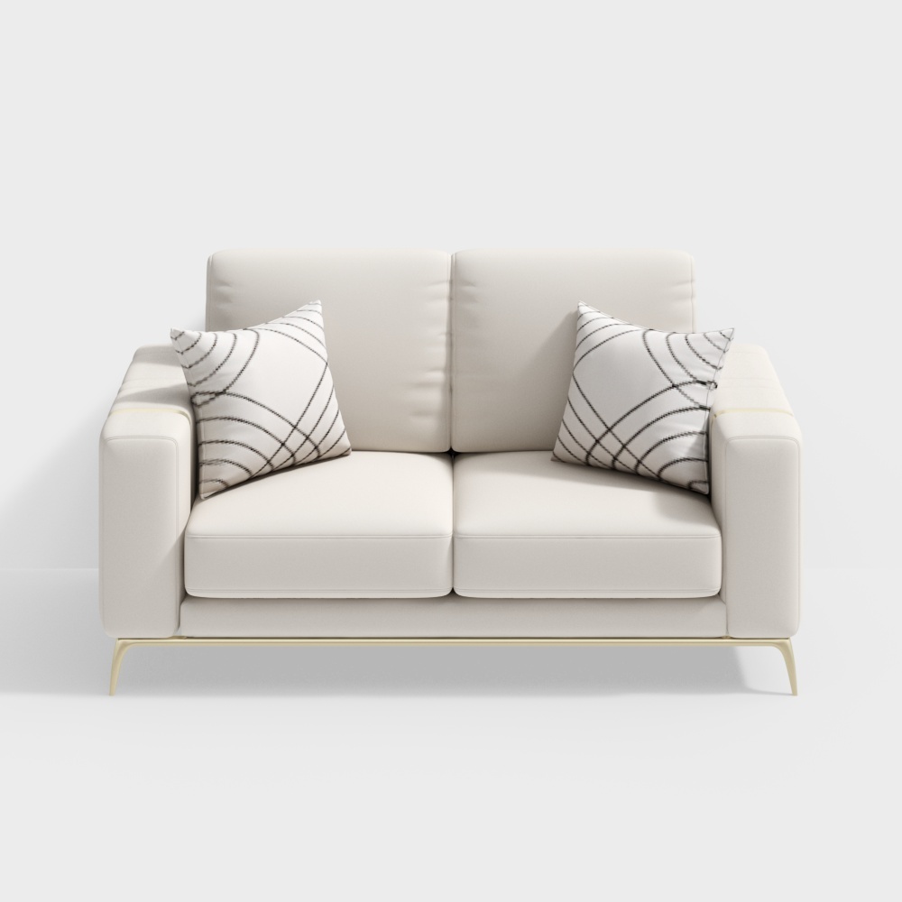 Sofá doble de metal y cuero - BSGSP53 - House of Light