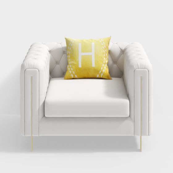 Divano Singolo in Pelle Metallica - BSGSA261 - Casa della Luce