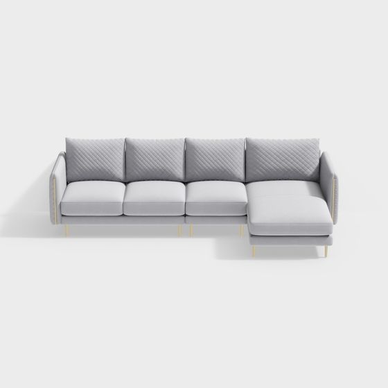 Modern Low-Polygon Sofa 3D model