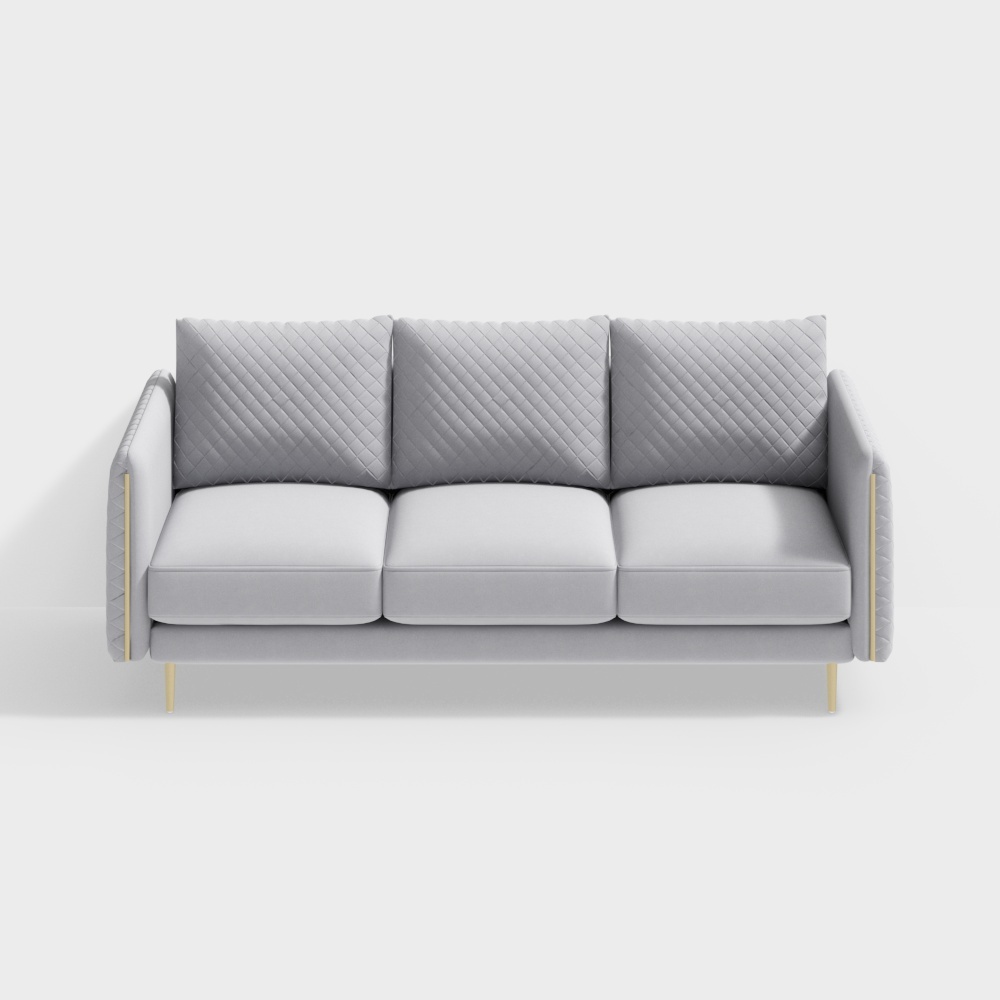 Velvet three-person sofa - BSGS052 - House of Light