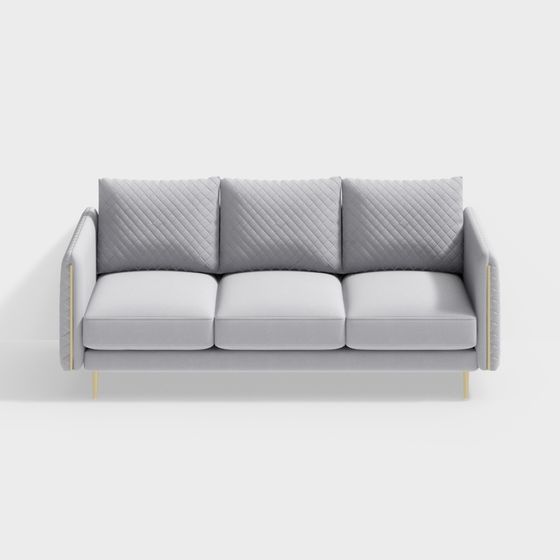 Elegant Low-Poly Sofa 3D Model Design