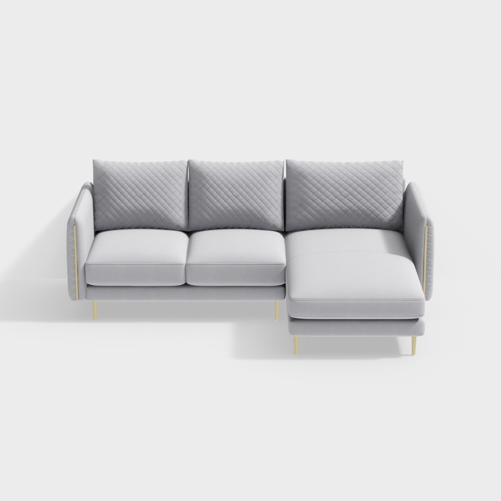 Divano in Velluto Princess per 3 Persone con Seduta Sinistra - BSGS052 - Casa della Luce