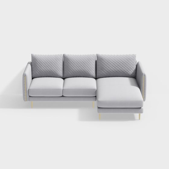 Divano in Velluto Princess per 3 Persone con Seduta Sinistra - BSGS052 - Casa della Luce