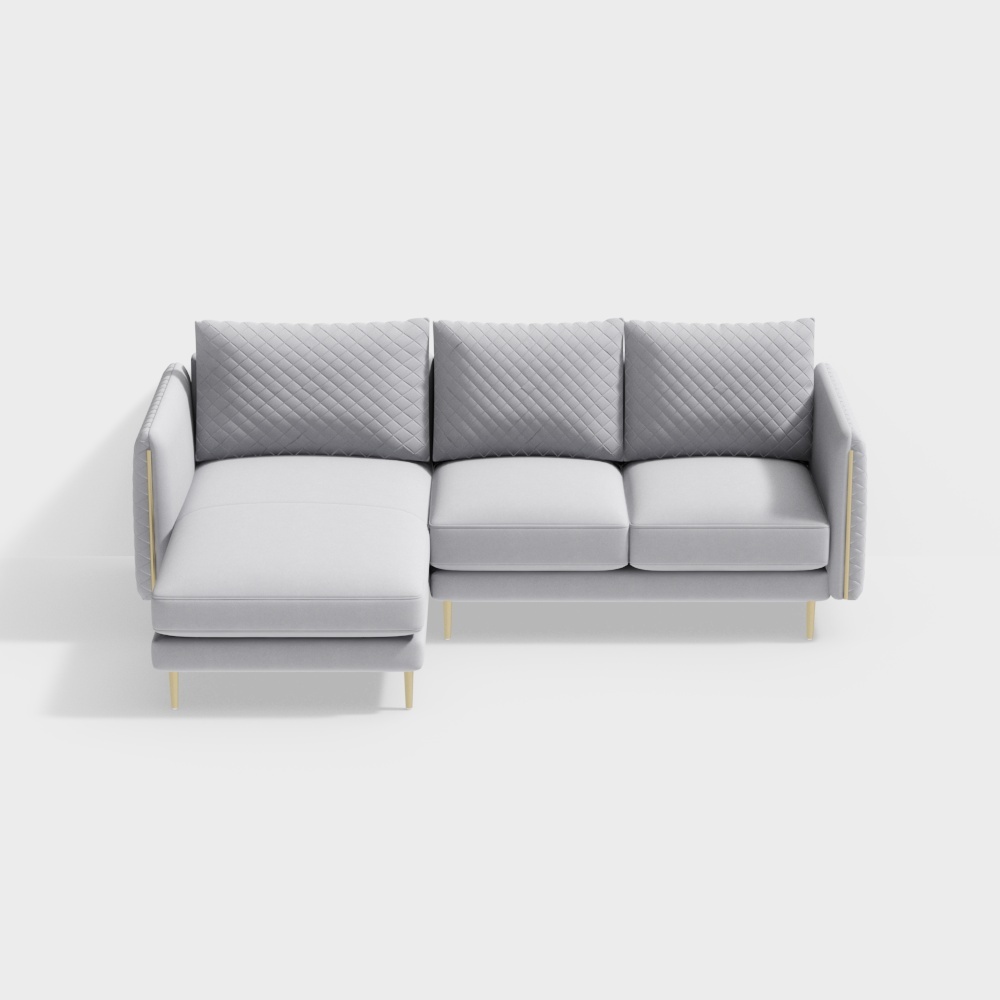 Canapé princesse en velours 3 plus droite - BSGS052 - House of Light