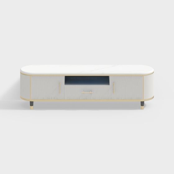 Elegant Oval TV Stand 3D model