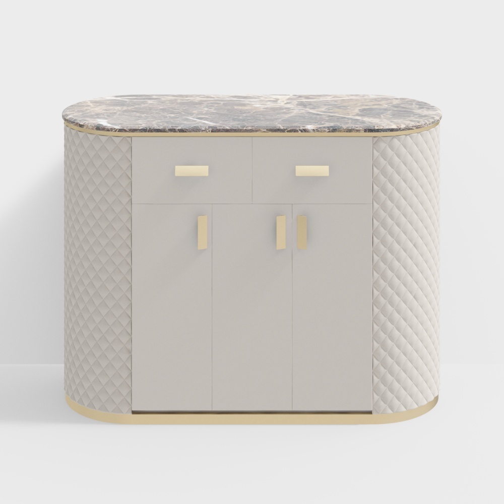 1.2m marble leather metal sideboard - BSGGA02A - House of Light