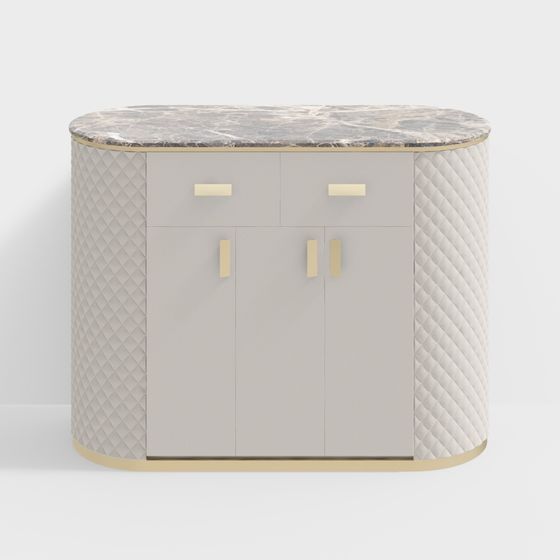 Elegant Round Cabinet 3D model