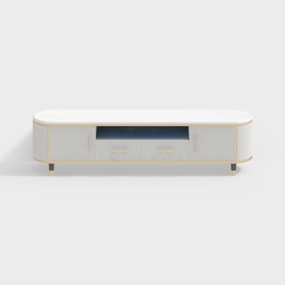 Elegant Oval TV Cabinet 3D model for Modern Interiors