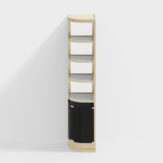Curved Bookshelf 3D model