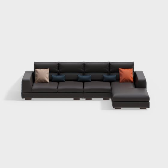 Chic Low Polygon Sofa 3D model for Modern Interiors