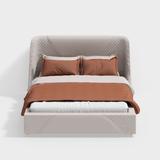 Cozy Retreat Bed 3D model for Modern Designs