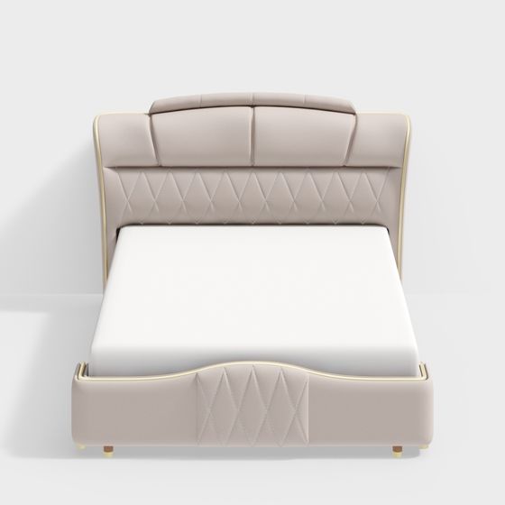 Stylish Bed 3D model for Contemporary Spaces