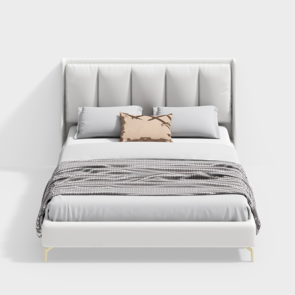 1,5m Leder-Doppelbett - BSGC1088-A