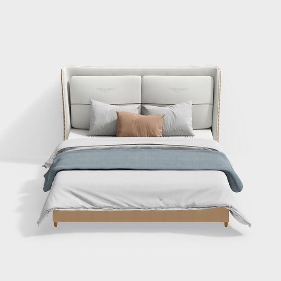 Elegant 3D Bed Model for Modern Home Design