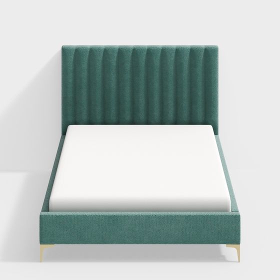 Chic Upholstered Bed 3D model for Modern Interiors