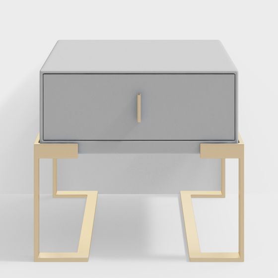 Stylish Modern Bedside Table 3D model