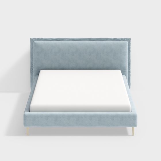 Elegant Low-Poly Bed Frame 3D model