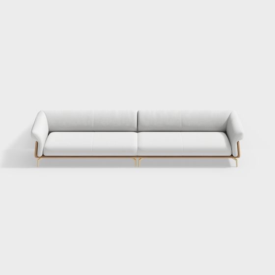 Stylish Minimalist Sofa 3D model for Contemporary Spaces